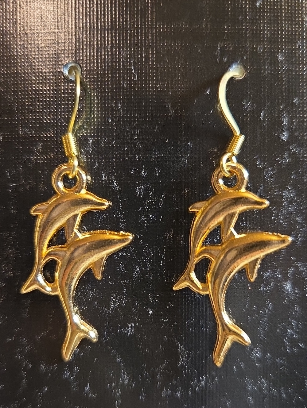 Gold Dolphin Dangle Earrings - Women Jewelry